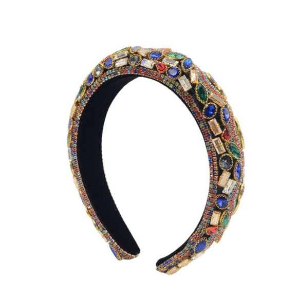 Multi Color Gem Stone Crystal Headband -- NEW main image 4